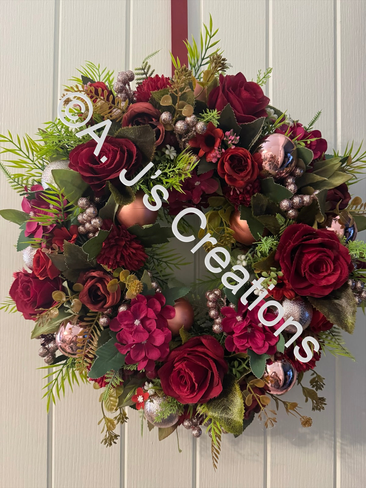 Burgundy & Blush Traditional Wreath