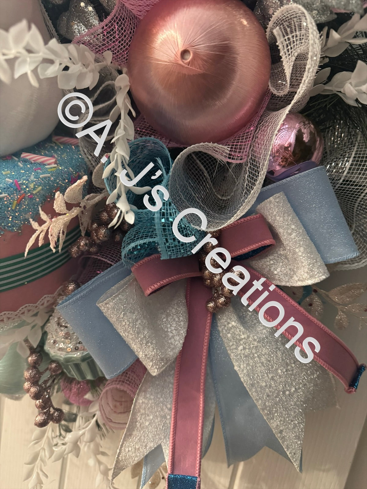 Pastel Candyland Teddy Wreath
