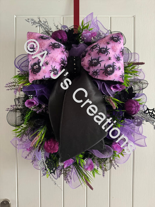 Halloween Big Bow Wreath