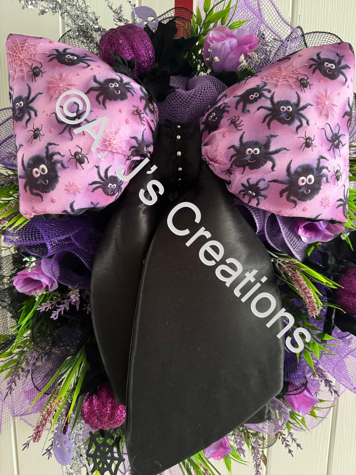 Halloween Big Bow Wreath