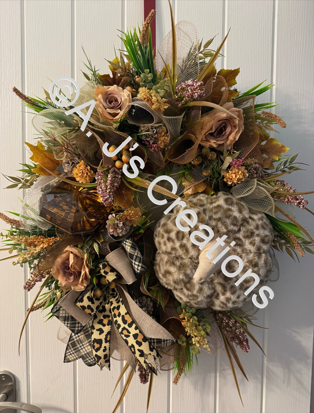 Leopard Print Pumpkin Wreath