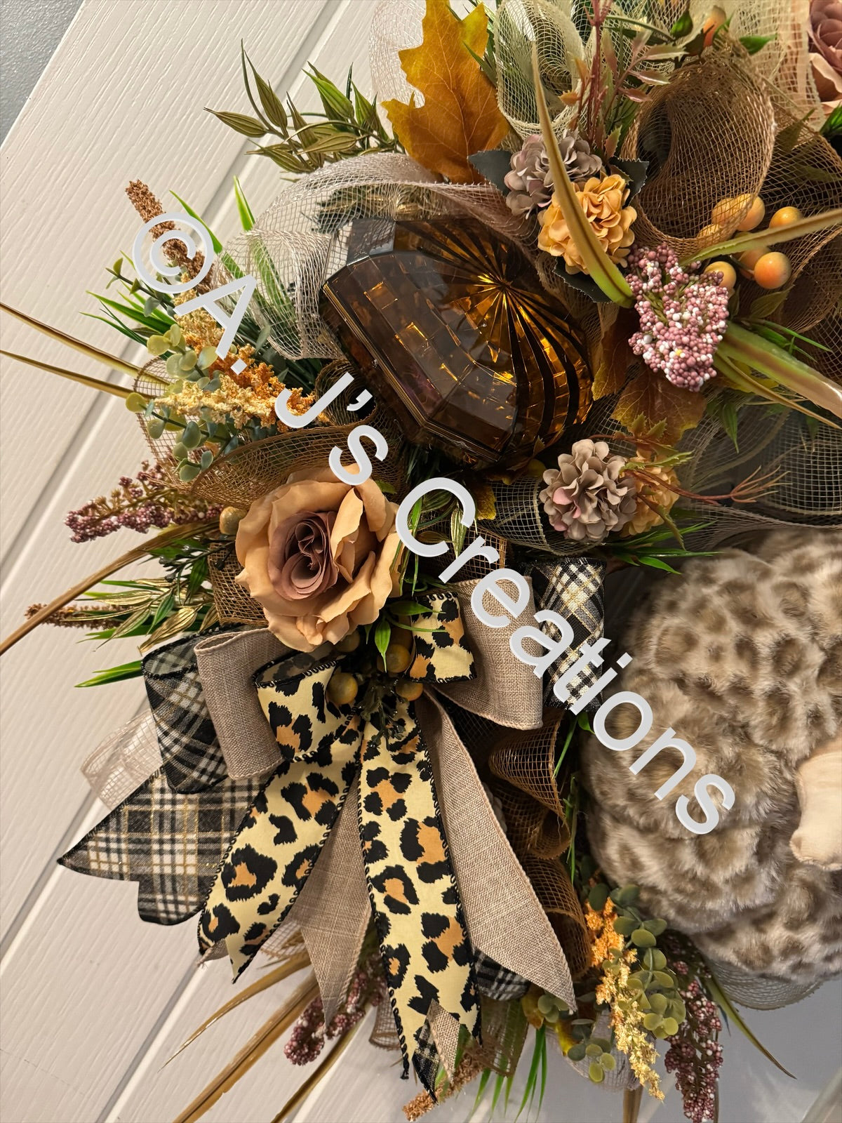 Leopard Print Pumpkin Wreath