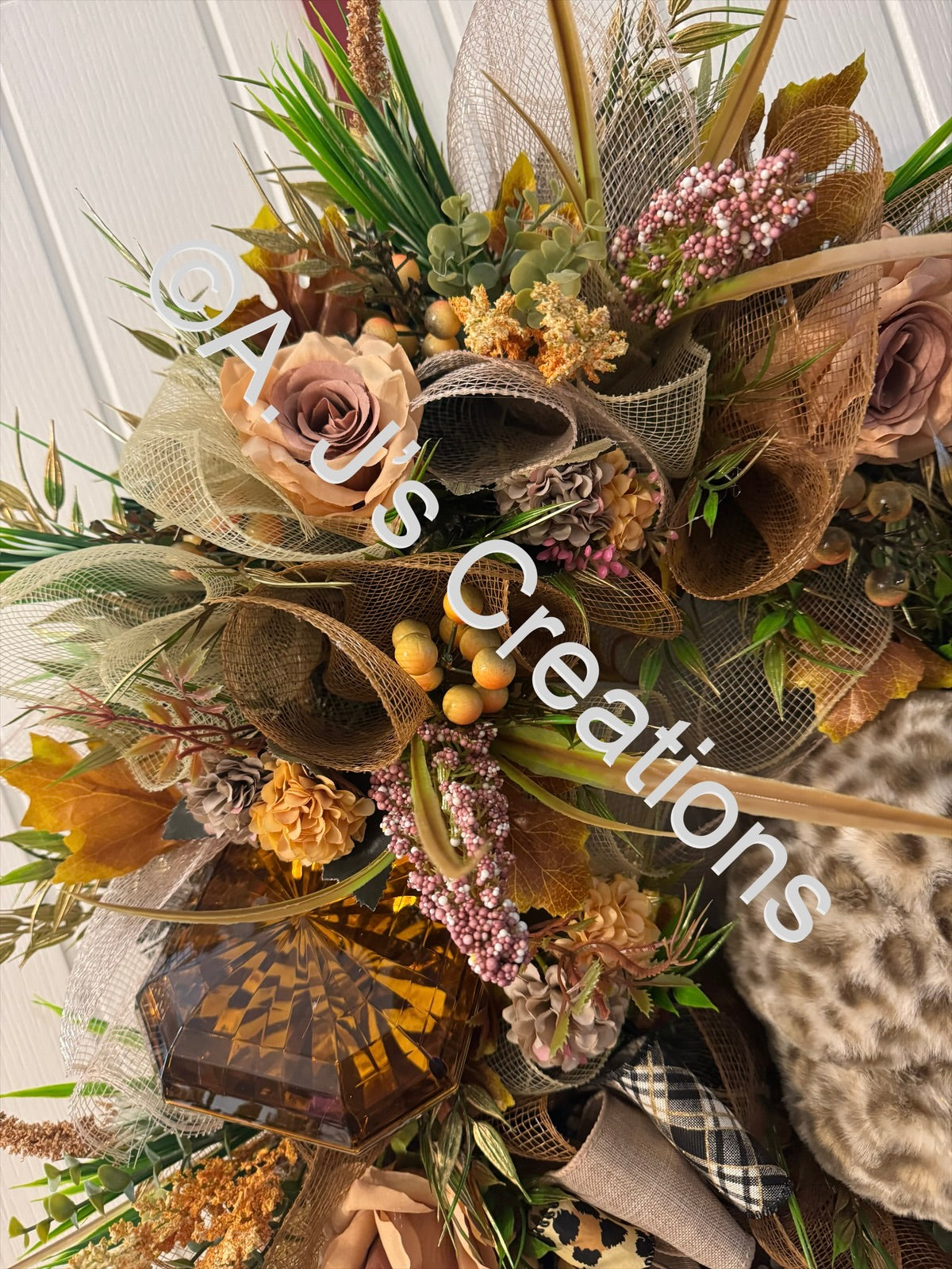 Leopard Print Pumpkin Wreath