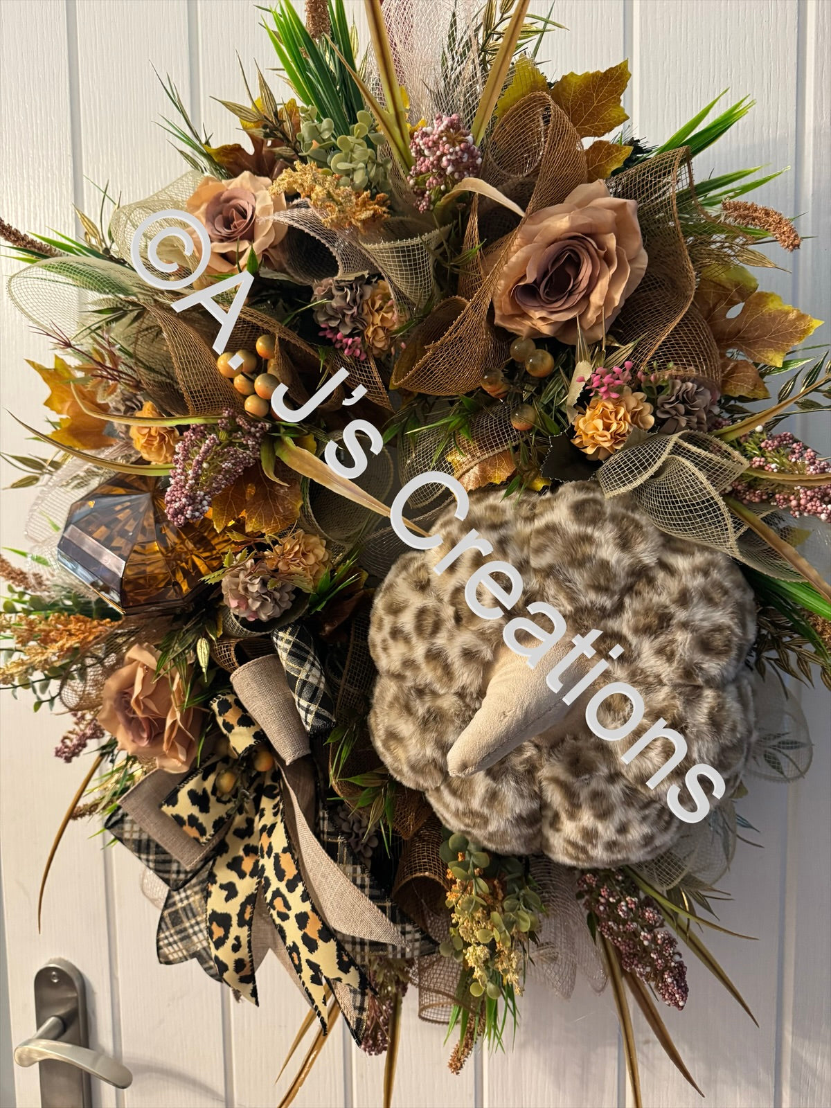 Leopard Print Pumpkin Wreath