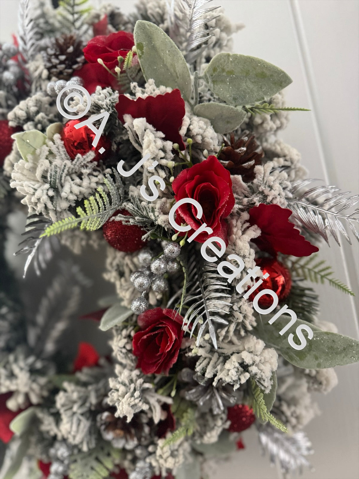 Crystal Flower Wreath Red