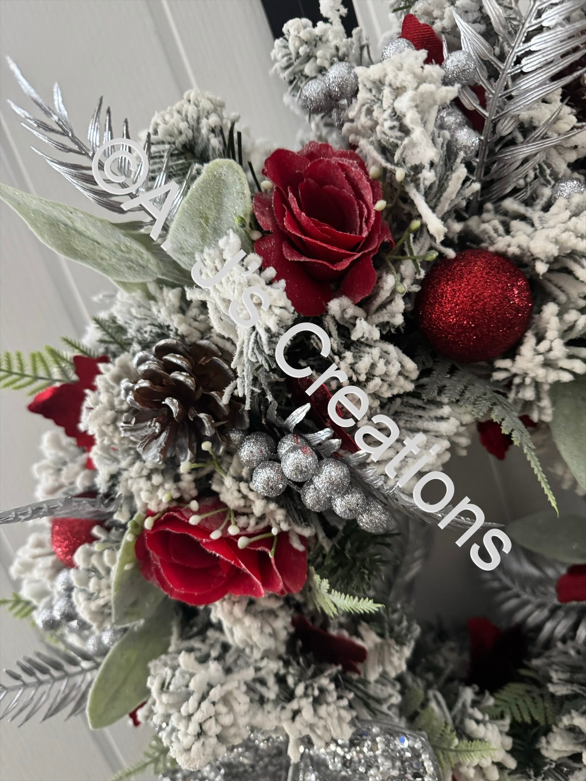 Crystal Flower Wreath Red