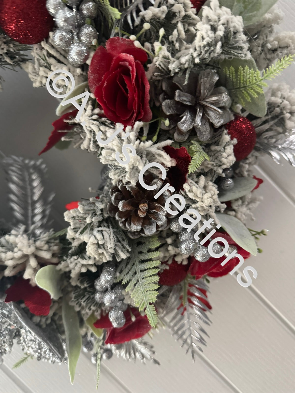 Crystal Flower Wreath Red