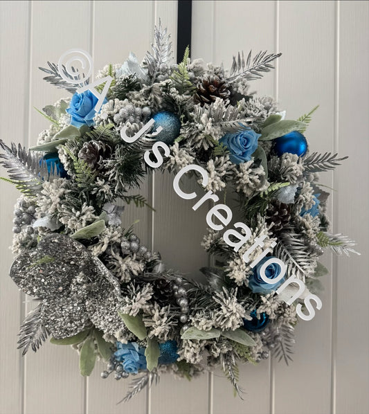 Crystal Flower Wreath Blue