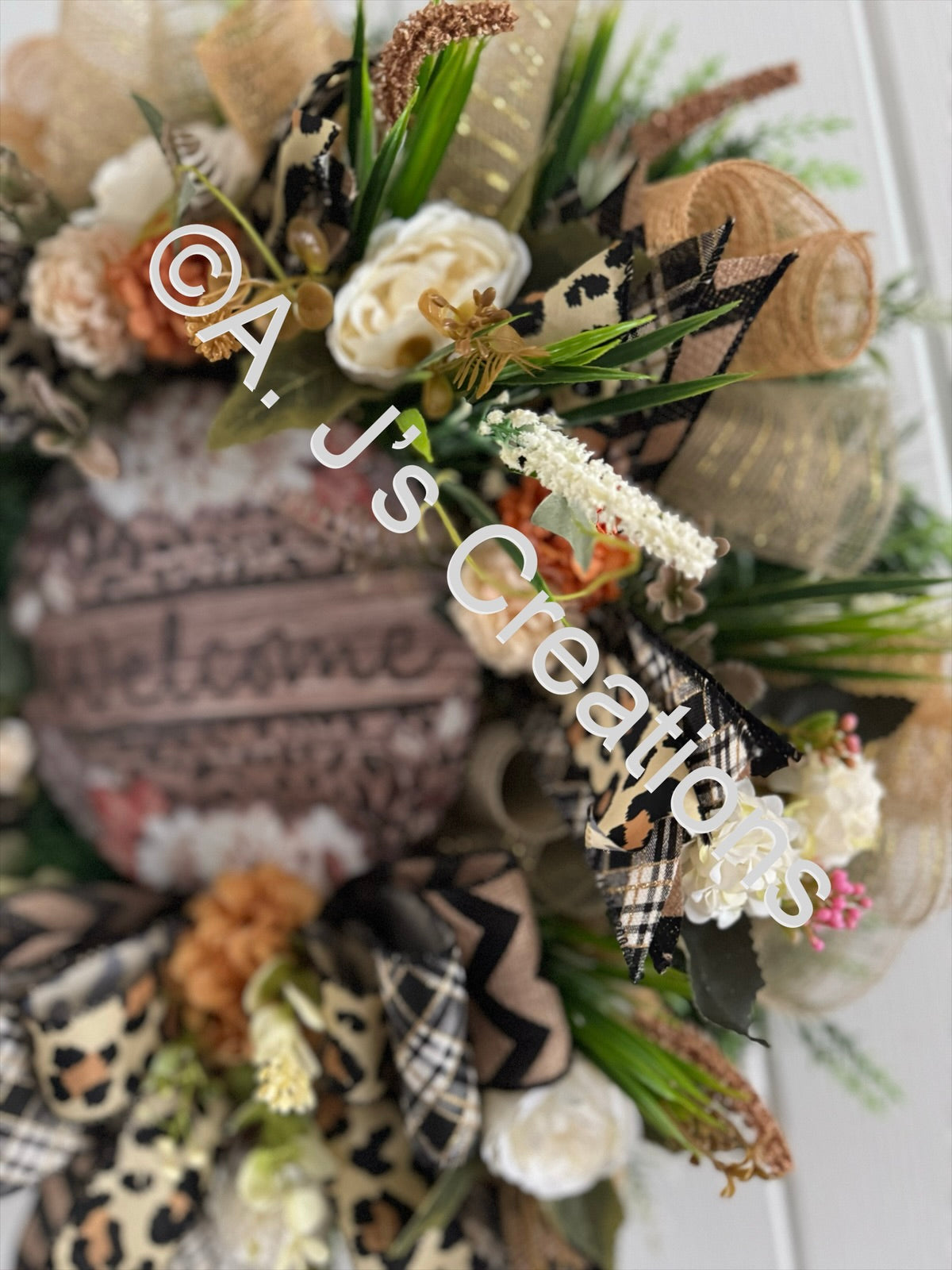 Leopard Print Welcome Wreath