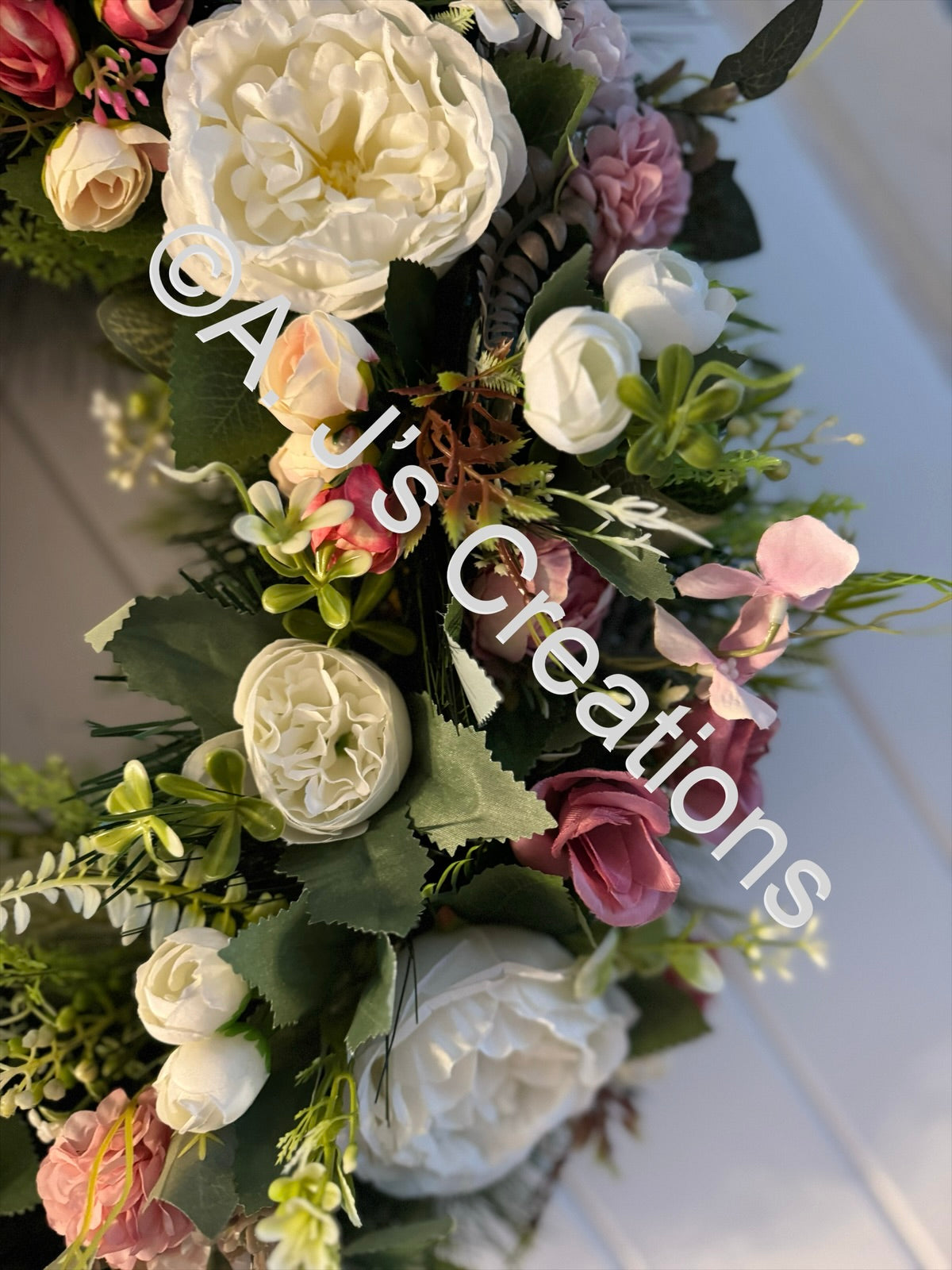 XL Deluxe Wreath in Ivory & Pink