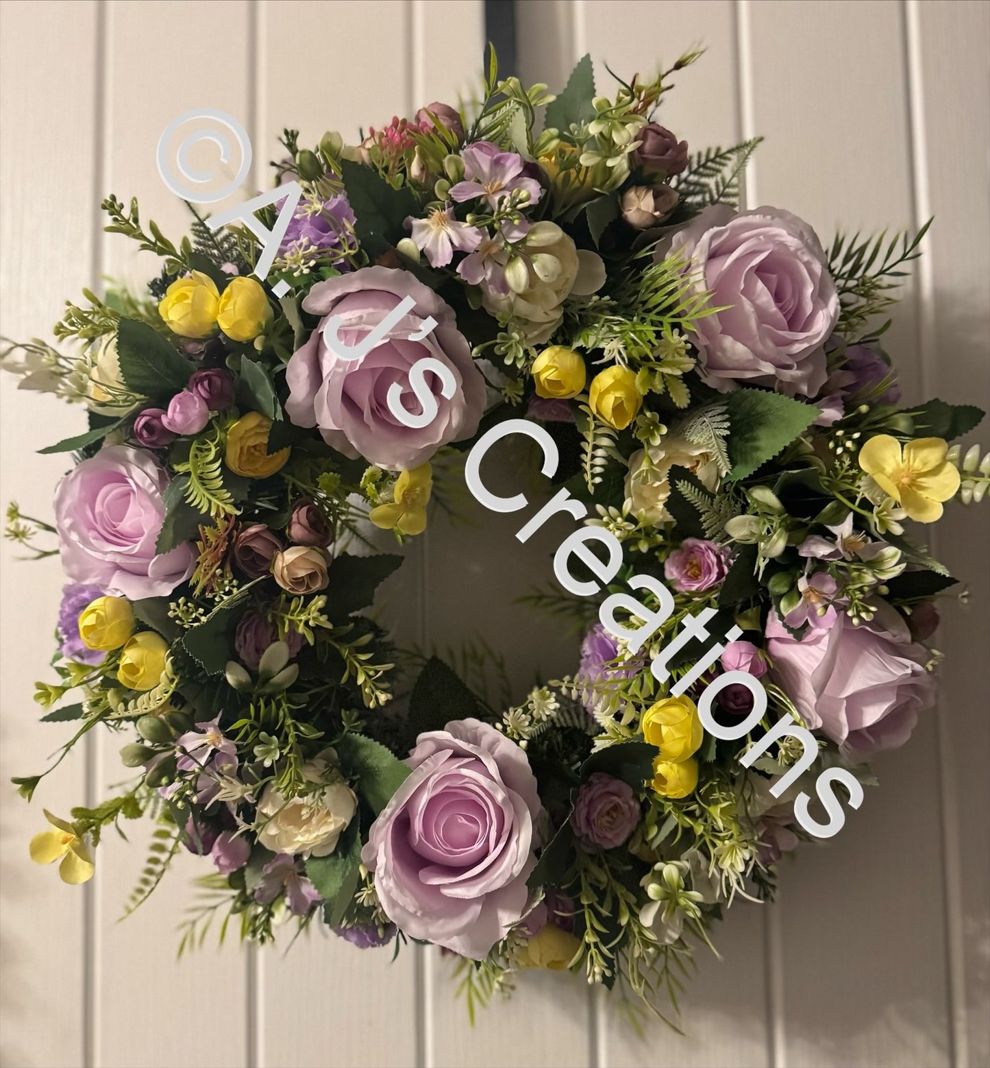 Lilac & Lemon Floral Wreath