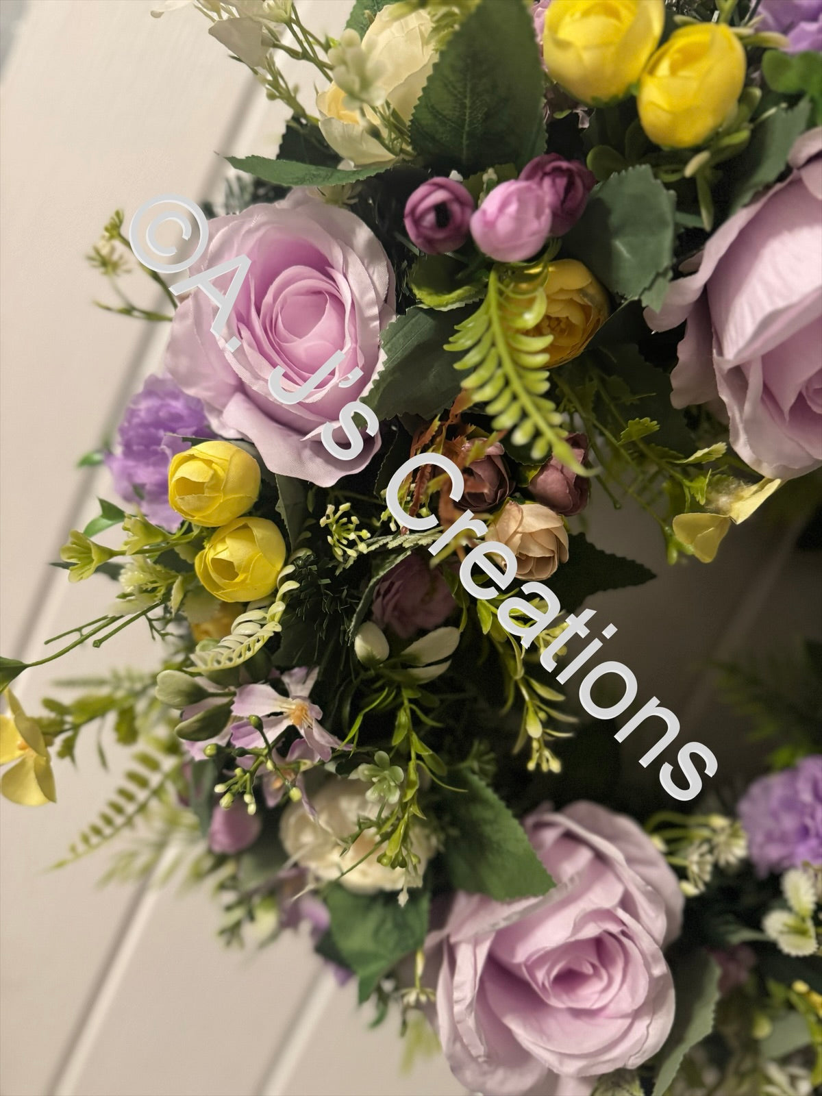 Lilac & Lemon Floral Wreath