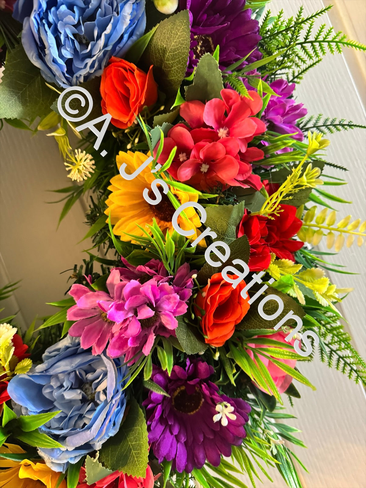 Chunky Floral Wreath