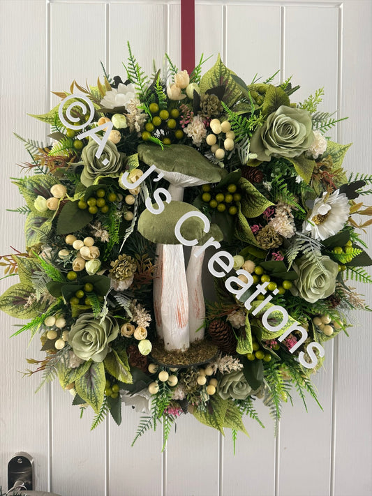 Green Toadstool Wreath