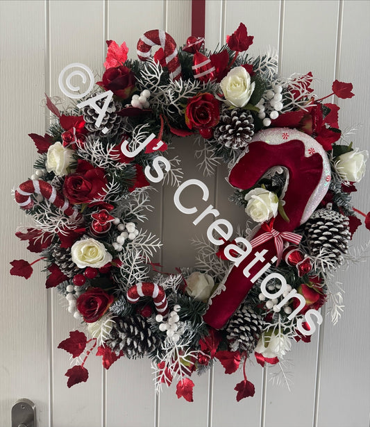 Traditional Candy Cane Wreath
