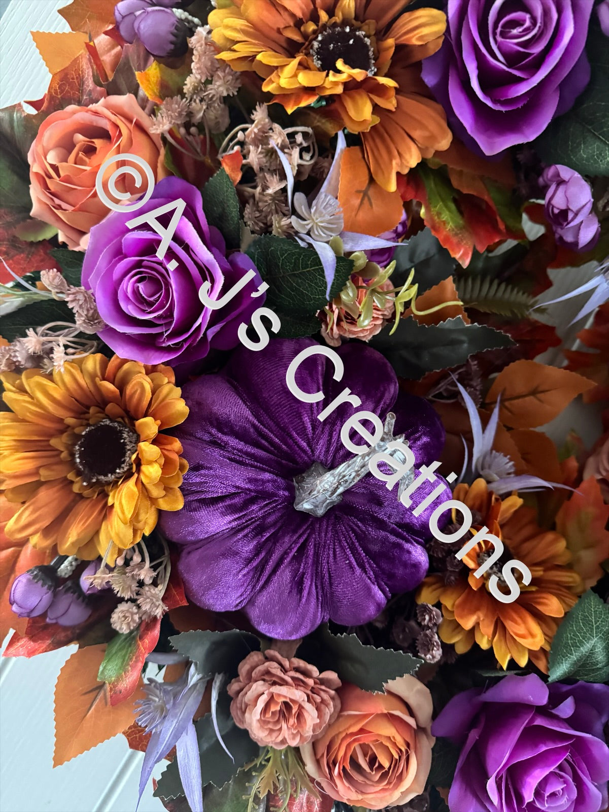 Purple Pumpkin Wreath