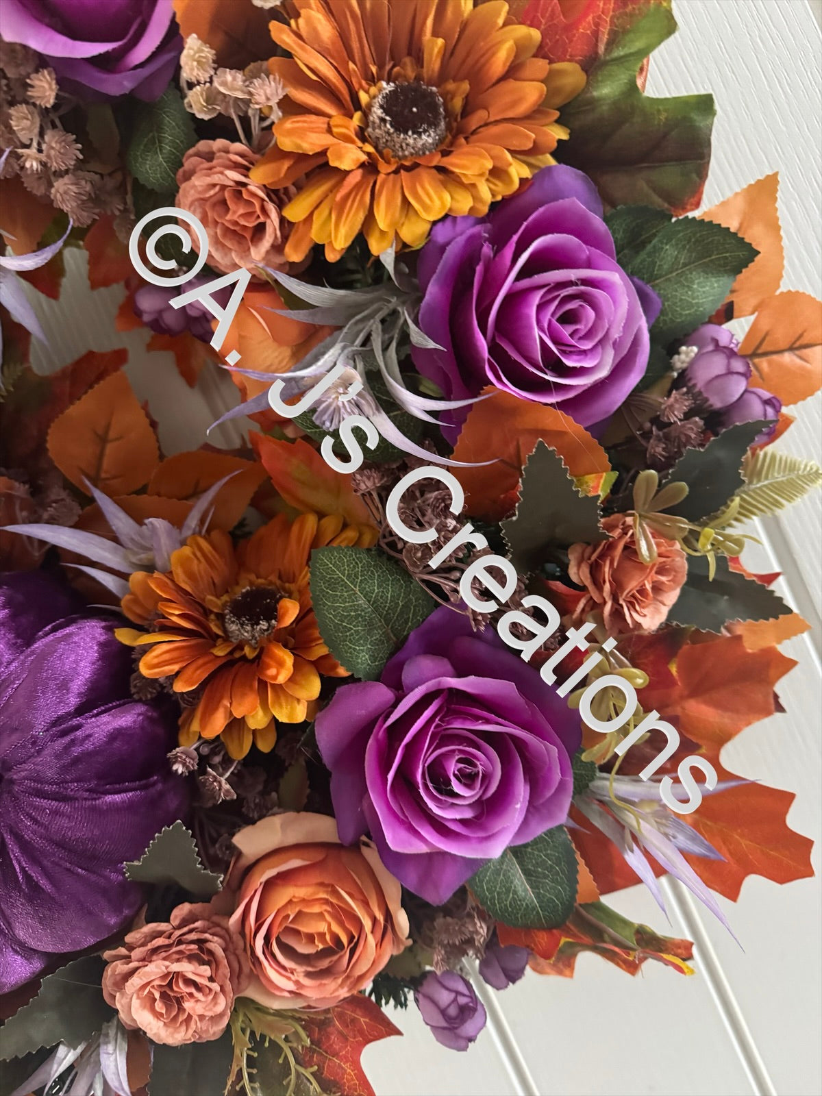 Purple Pumpkin Wreath
