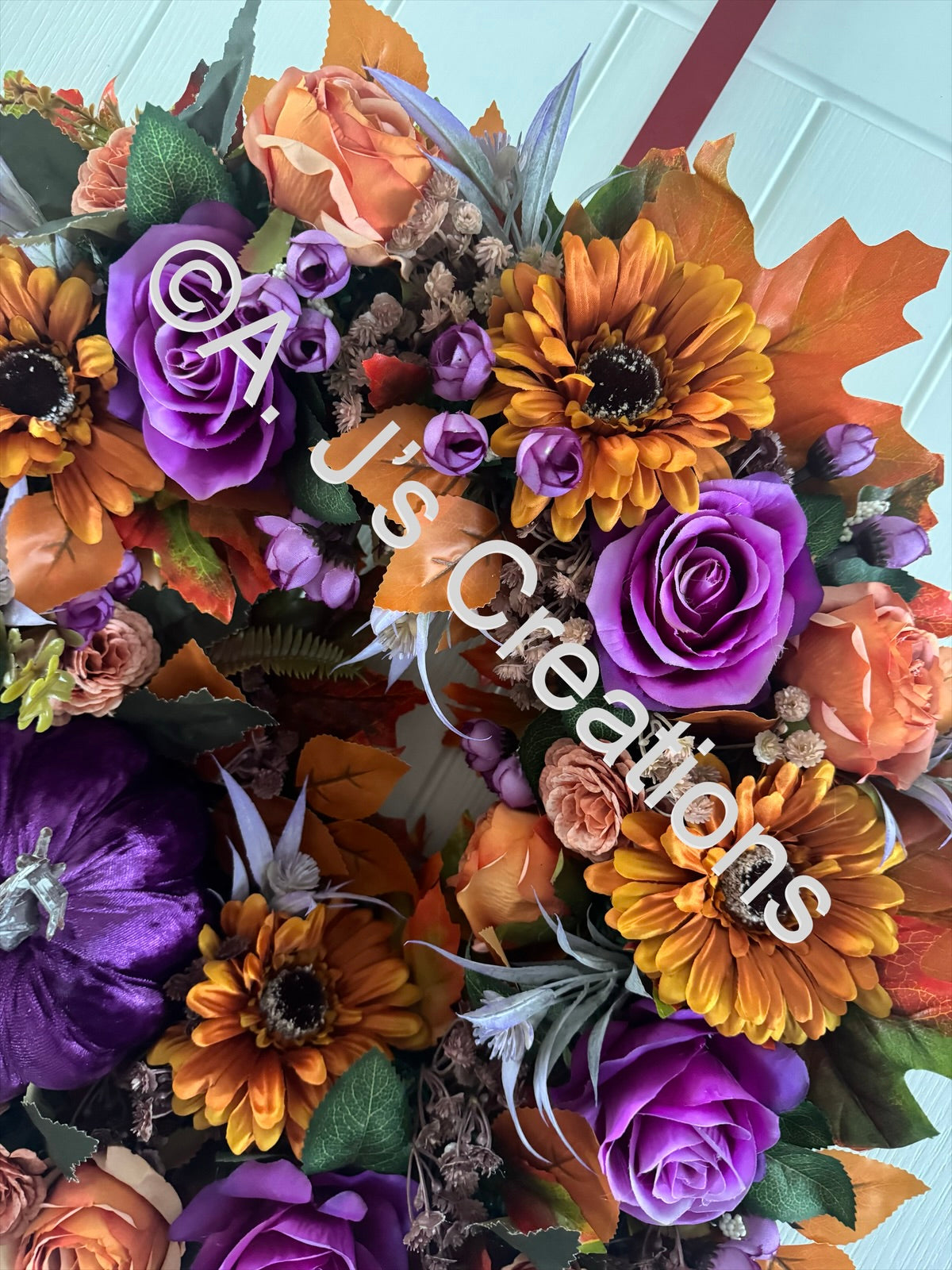 Purple Pumpkin Wreath