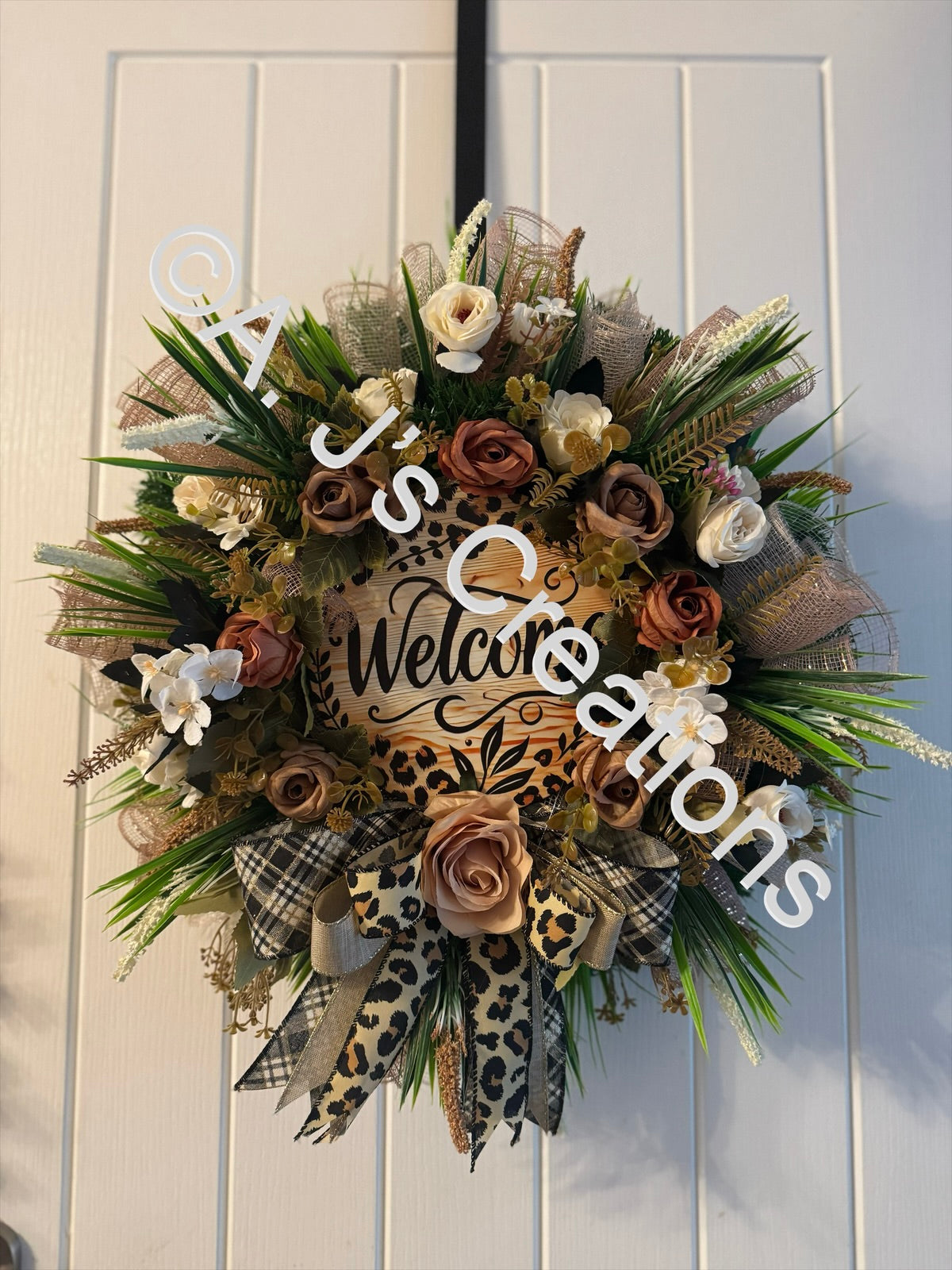 Leopard Print Welcome Wreath