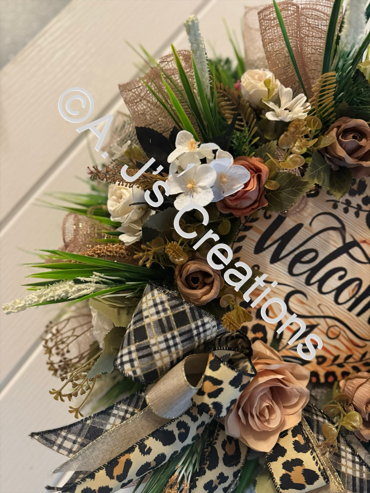 Leopard Print Welcome Wreath