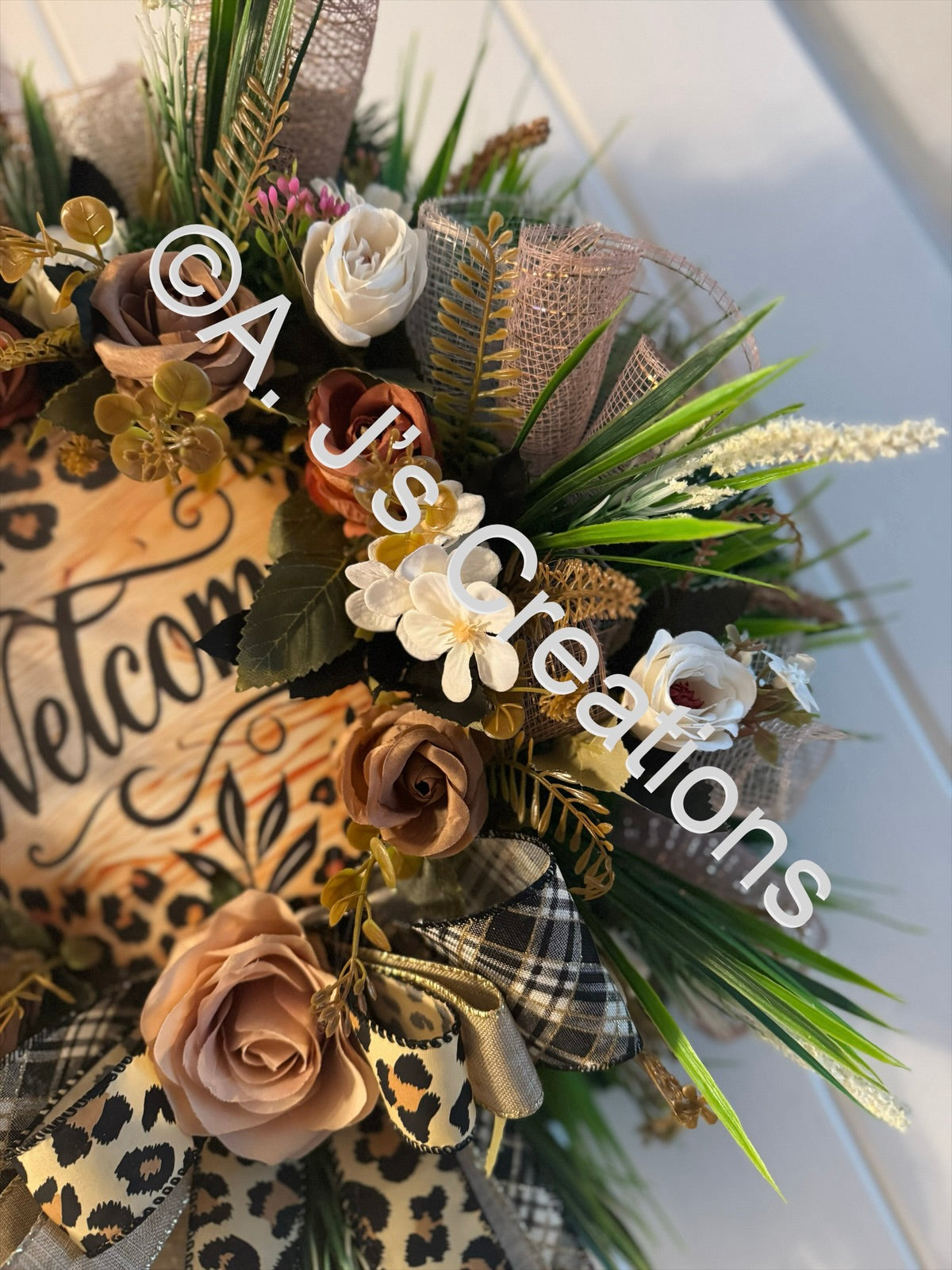 Leopard Print Welcome Wreath