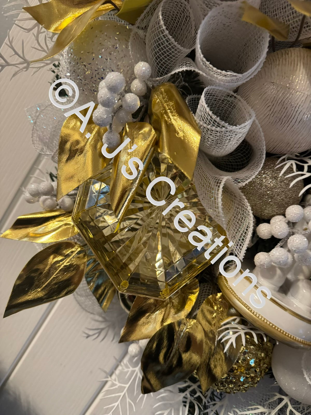 White & Gold Nutcracker Wreath