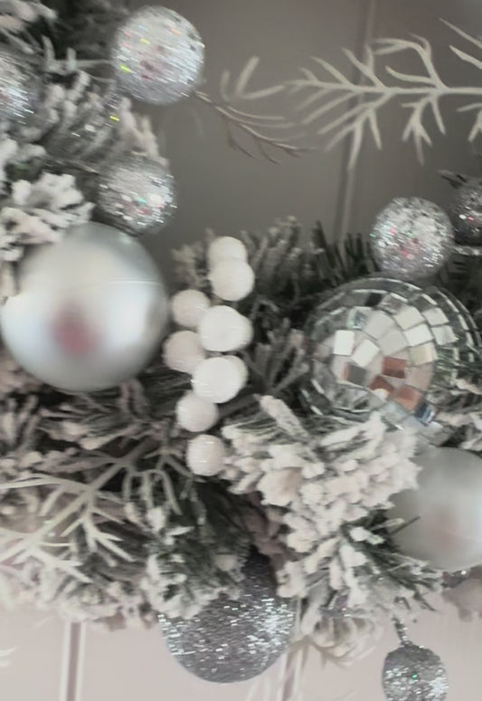 Frosted Mirror Ball Wreath
